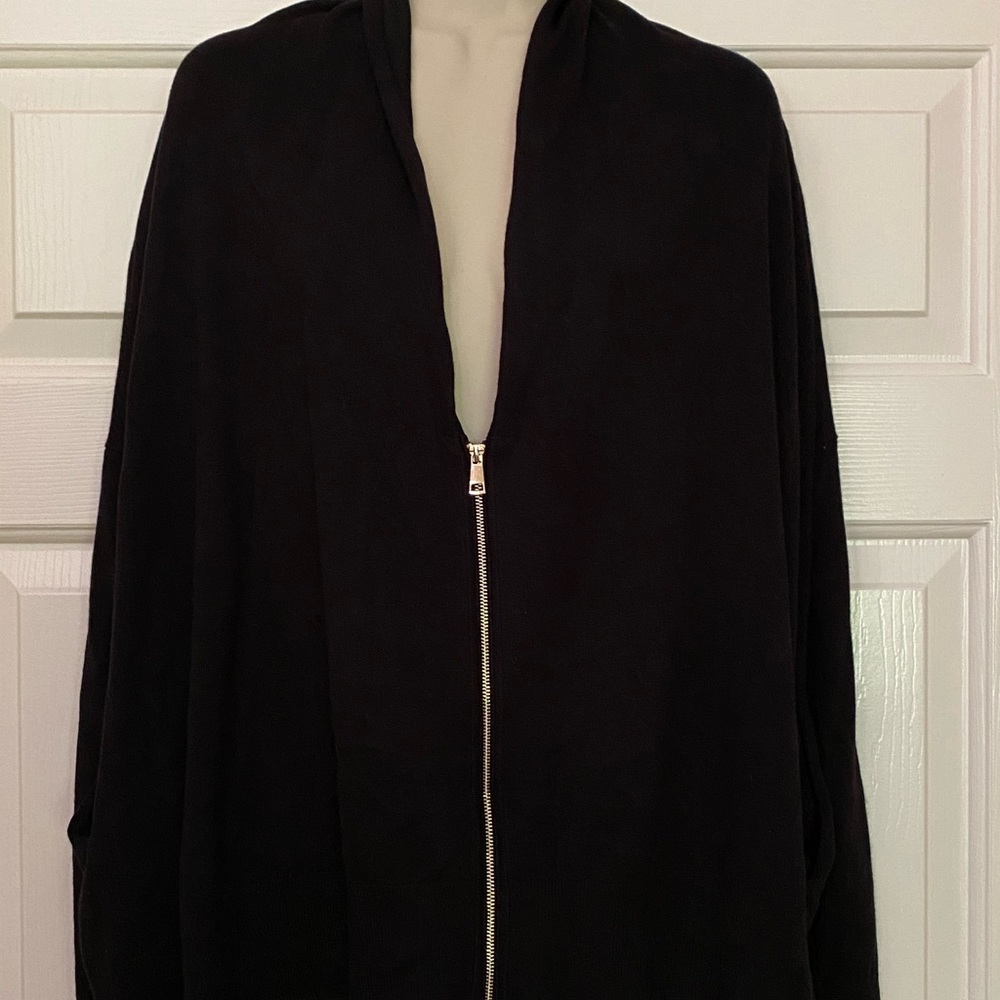 Zara Knit Batwing Zip Sweater w Pockets Size small